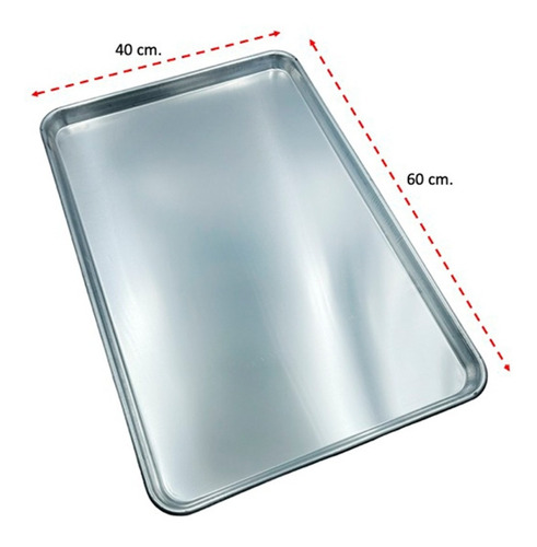 Imagen 3 de 4 de Bandeja Aluminio Para Hornear Y Cocinar 60x40 Cm. + Pliegos.