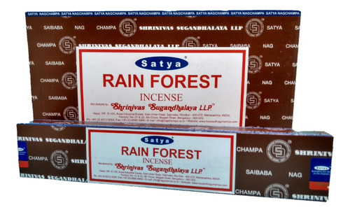 Incenso Satya Massala Rain Forest Floresta Tropical 3un.15g Fragrância Rain Forest / Floresta Tropical