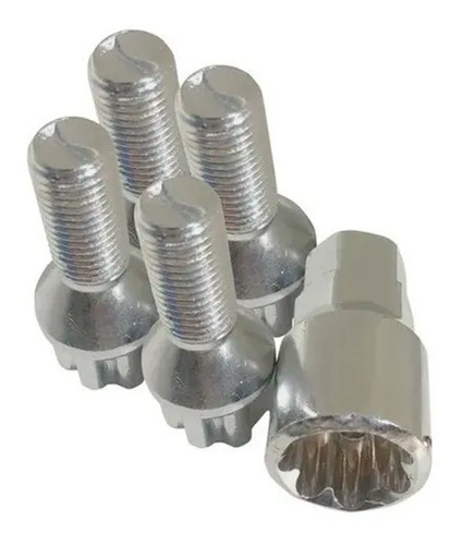 Imagem 2 de 2 de Jogo De Parafuso De Roda Anti-furto Fiat 4 Pcs Vinhepar