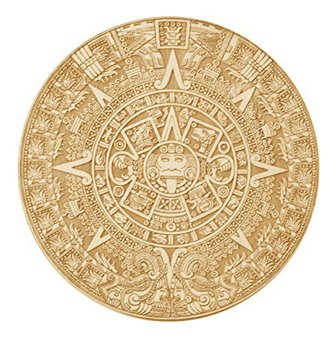 Posavasos - Disco De Madera Con Calendario Maya Azteca, 4 X 