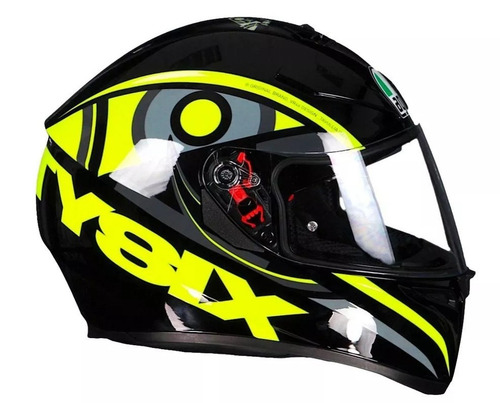 Casco Agv Integral K3 Sv Solun 46 Pista Negro Fluor A R