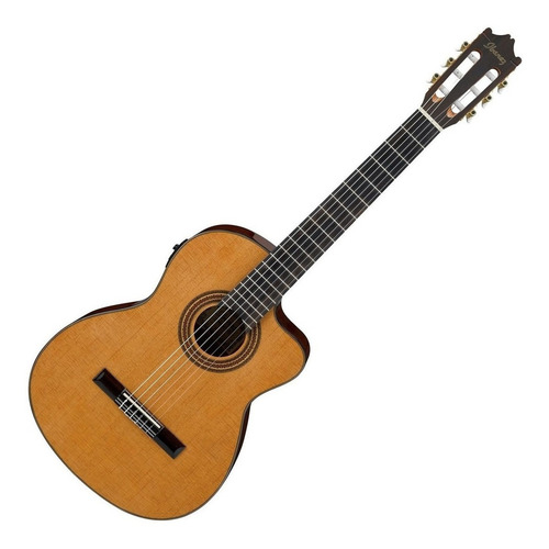 Imagen 2 de 3 de Guitarra Electroacústica Ibanez Classical GA6CE para diestros amber amaranto brillante