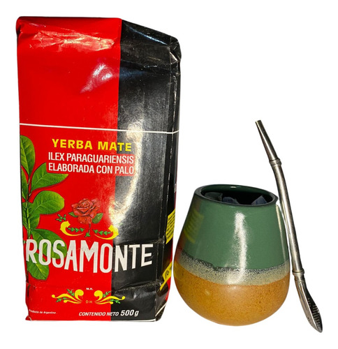 Imagen 1 de 4 de Mate Argentino Con Bombilla | Vaso Para Tomar Té Con Pajilla