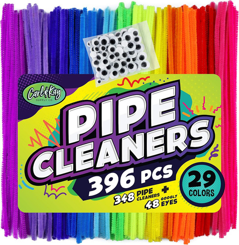 348 Limpiapipas Más 48 Ojos Saltones, Chenilla De Colores...