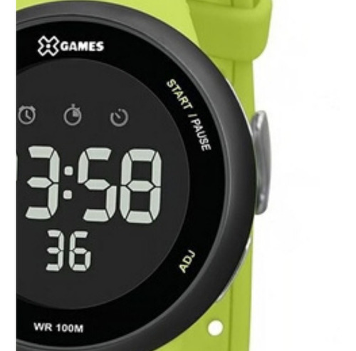 Relogio Masculino Preto X-games Digital Pulseira Verde Xmppd