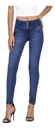 Pantalon Jeans Skinny Pretina Alta Lee Mujer 8m1b