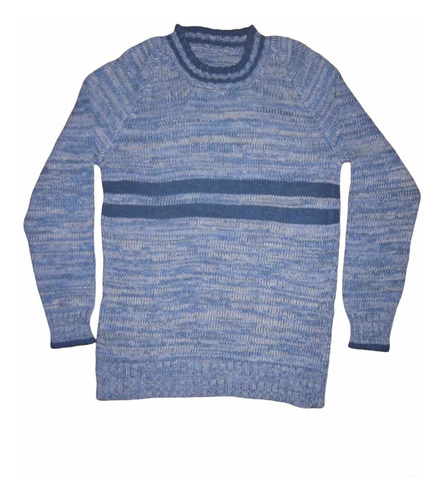 Buzo Sweater Franja Azul-gris Adulto Hombre
