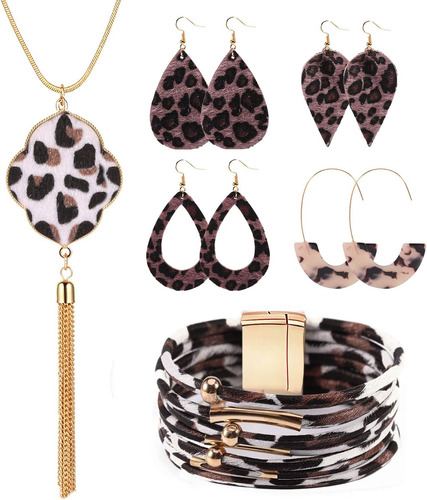 Filluck Conjunto De Joyas De Leopardo Pulseras De Leopardo P