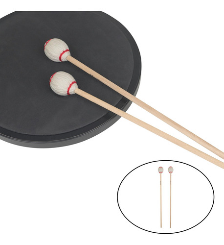 1 Par De Marimba Marimba Tambores Círculo Vermelho Branco