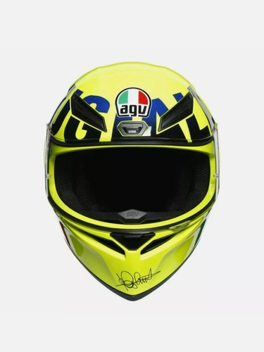 Casco Moto Pista Gp Agv Valentino Rossi 46 Amarillo Fluo