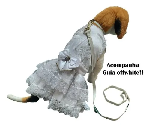 Roupinha Vestido Noiva Renda Cachorro F mea Pp P M