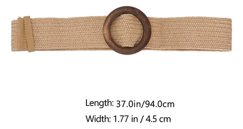 Cinturón Retro Tejido De Ocio Para Mujer, Redondo, Con Hebil