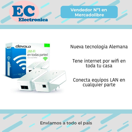 Repetidor Amplificador Wifi Devolo Starter Kit 550+ Potente * Wifi En Toda Tu Casa Garantia Oficial + Cuotas Sin Interes