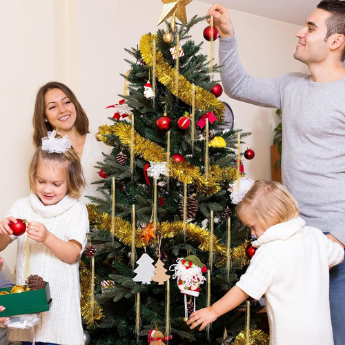 Guirnalda Iridiscente Dorado Para Decorar Árboles Navidad 50