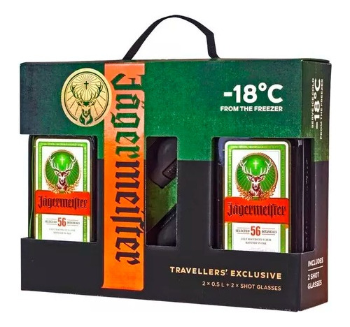 Jägermeister Pack - 2 Botellas De 500ml & 2 Shot Ceramicos