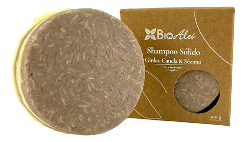 Shampoo Sólido Artesanal Ginko, Canela & Sésamo Bioalei 100g