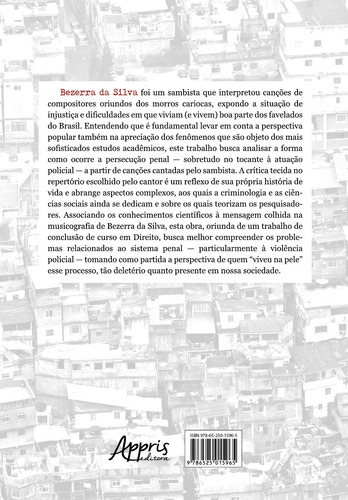 Bezerra da Silva: A Criminologia na Voz do Morro, de Santos, Yuri Brito. Editorial Appris Editora e Livraria Eireli - ME, capa mole em português, 2022