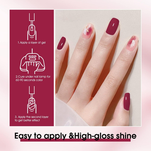 Venalisa Esmalte De Uñas De Gel Rojo Oscuro, 0.4 Fl Oz, Esma