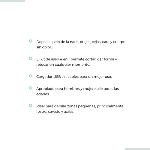 Depilador Glaps G06 4 En 1 Nariz Orejas Cejas Cara Cuerpo