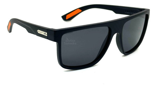 Anteojos De Sol Gafas Rusty Zaedit Polarizado Optica Armazón Negro Mate Mblk/s10 Pol Diseño Rectangular