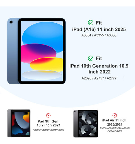 Funda Akkerds Compatible Con Ipad A16 11 Pulgadas 2025 Verde Pino