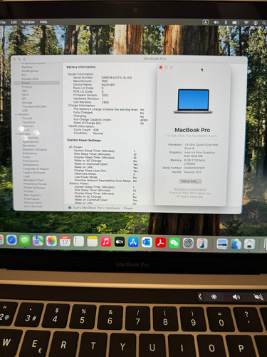 Apple Macbook Pro A2289 (2020) I5 1.4ghz - 8 Gb Ram - 256ssd Gris (Usado)