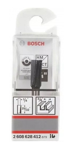 Fresa Ranura Recta Vastago De 1/4 Ancho 3/8  Hm-2filos Bosch