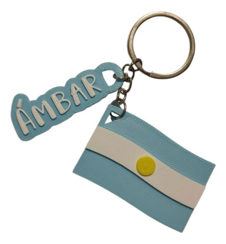 Souvenir Llavero Bandera Argentina Jura Con Nombre Retirando