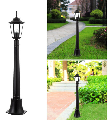 Poste De Jardim Colonial Retrô 1,0m Pc204/1 Nice Preto