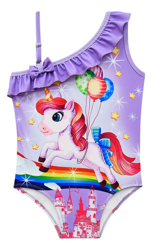 Unicornio Niña Slash Halter Traje Baño Body Una Pieza