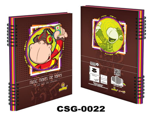 Cuaderno Mhotitas 7 Materias Grande 210hojas Cuadros 28x21cm
