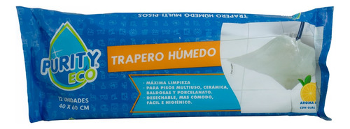 Trapero Humedo Multiuso Purity Eco Aroma Limón 12 Unidades