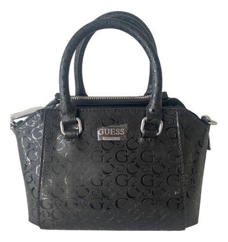 Bolsa Marca Guess Chica Color Negra Para Dama Negro Lisa Níquel Negro
