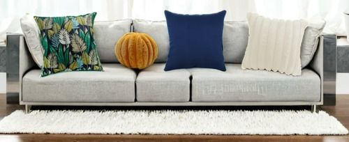 Set 4 Cojines Decorativos 45 Cm Relleno Cierre Sala Cama Azul Petróleo Diferentes Diseños