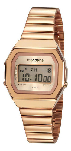 Relógio Feminino Digital Vintage Rosé Mondaine