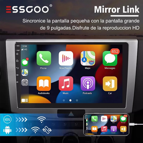 Estéreo Android 14 Hifi 4+128gb Carplay Nissan Sentra 2013-2019