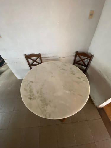 Mesa De Comedor Mármol 118 Cm Sin Sillas Blanco (Usado)