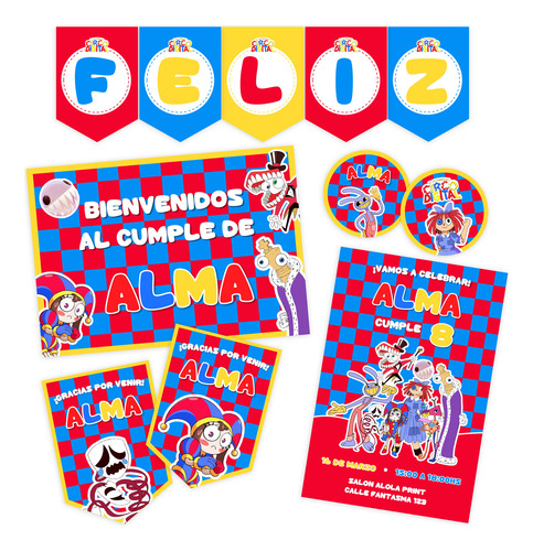 Circo Digital #2 Kit Imprimible Cumple Personalizado