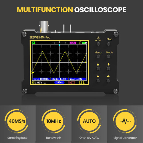 Mini Osciloscopio Portátil 14 Tipos Medición, Frecuencia 40