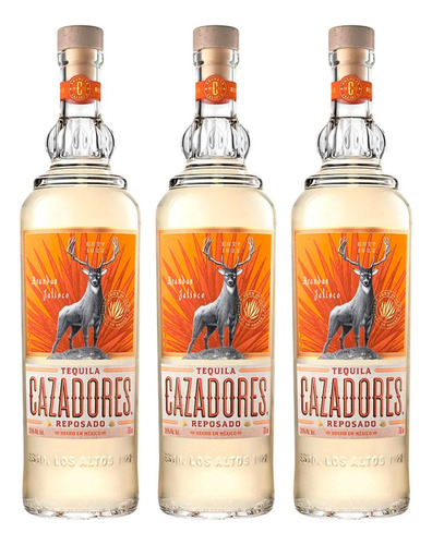 Paquete De 3 Tequila Cazadores Reposado 700 Ml