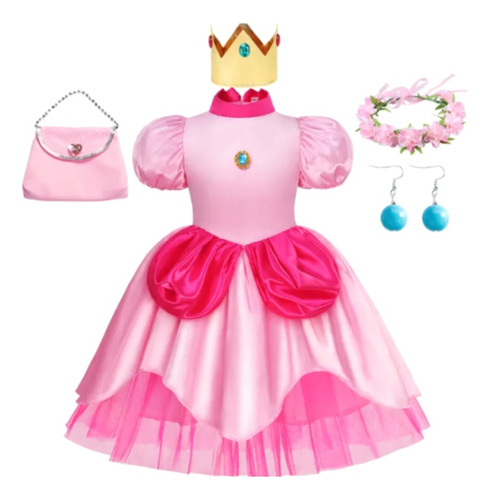 Vestido  Princesa Peach Con Accesorios Talla 10/12 Navidad 