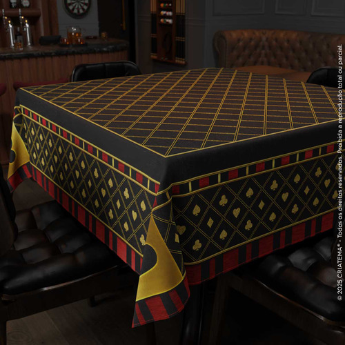 Toalha De Mesa Jogo De Cartas Poker Truco Baralho Quadrada 150x150cm Aveludada
