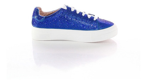 Tenis Sneakers Brillos Casual Mujer Hanna Mx Dolce 66 Blue