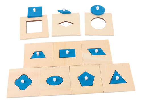 Rompecabezas De Geometría De Madera Montessori Juguete