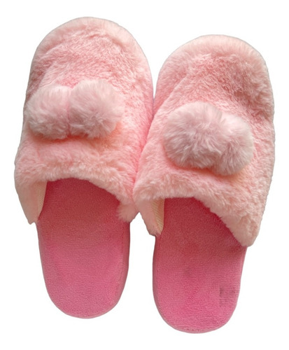 Pantuflas Dama Afelpadas Lisa Pompón