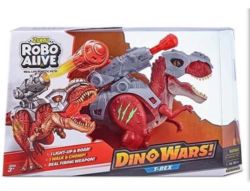 Dino Wars Dinosaurio T-rex Rojo Robo Alive Zuru