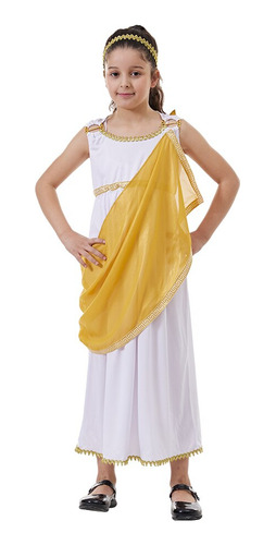 Kid Roman Greek Goddess Cos Dress Costume Girls Toga Dress