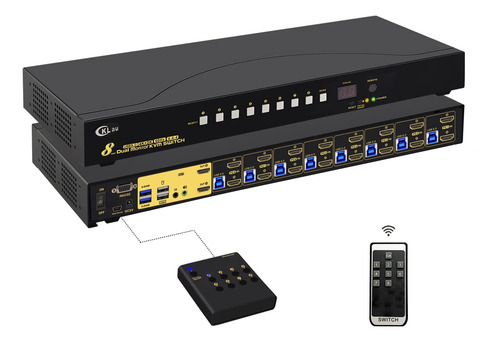 Cklau 8 Port Usb 3.0 Rack Mount Hdmi Kvm Switch Dual