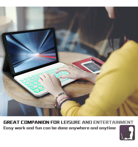 Funda Con Teclado Retroiluminado Wineecy Para Galaxy Tab A7 Color