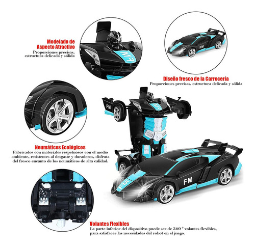 Niños Coche Rc Robot Transformable Carro De Control Remoto